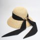 Women's Summer Dome Bow Ribbon Straw Hat